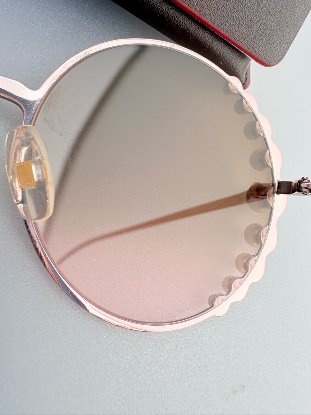 Fendi Pearl Rim Round Sunglasses FF0295/S 35J53 Rose Gold Pink Gradient - Picture 10 of 17